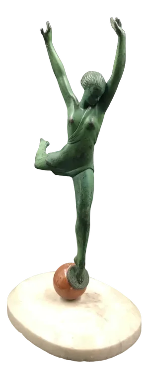 Art Deco Olympia Figurine by Pierre Le Faguays / Fayral for Max Le Verrier, France, 1920s
