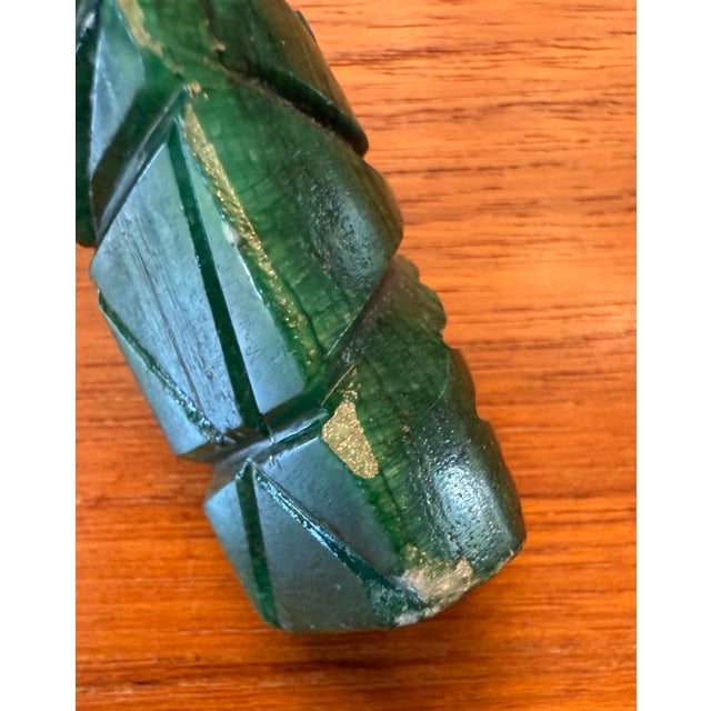 Vintage Mexico Modernist 850 Silver and Green Onyx Carved Letter Opener For Sale - Image 9 of 9