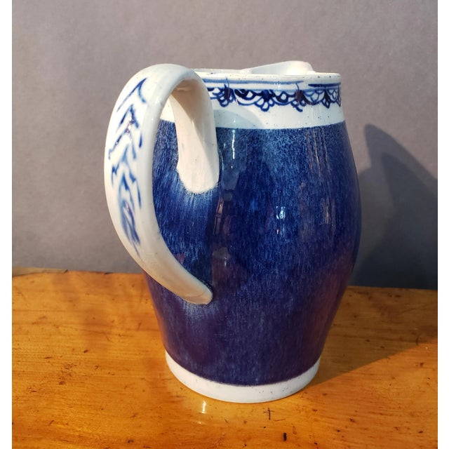 Pearlware Jug With Sponged Cobalt Blue Ground, Blue and White Circa 1790–1810 For Sale - Image 4 of 8