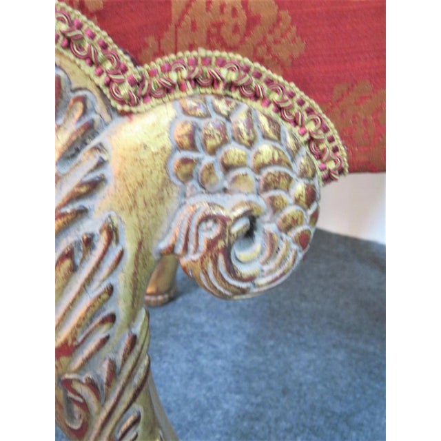 Late 20th Century Regency Queen Anne Carved Gilded Stools - a Pair For Sale - Image 5 of 6