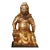 Vintage Gilt Brass Seated Guan Gong Statue, Chinese God of War & Wealth Decor Sculpture For Sale
