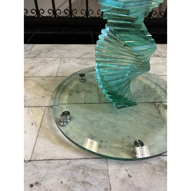 Glass Vintage Helix Table For Sale - Image 7 of 11