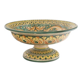 Italian Faience Large Footed Bowl For Sale