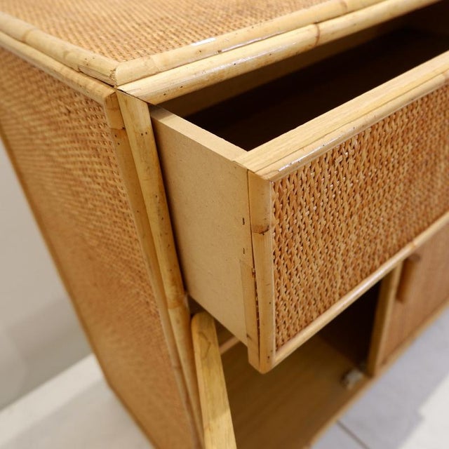 Rattan and Wicker Chest of Drawers, 1960s For Sale - Image 10 of 14