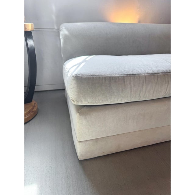 Textile Lee Industries Modern Velvet Slipper Sectional Sofa, Made in Usa For Sale - Image 7 of 15