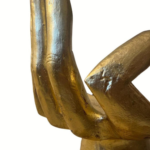 Italian Golden Wood Hand Chair in the style of Pedro Friedeberg, 1970s For Sale - Image 4 of 7