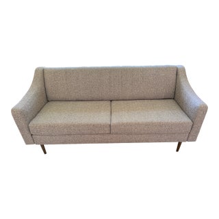 West Elm Olive 71" Swoop Arm Channel Back Sofa For Sale