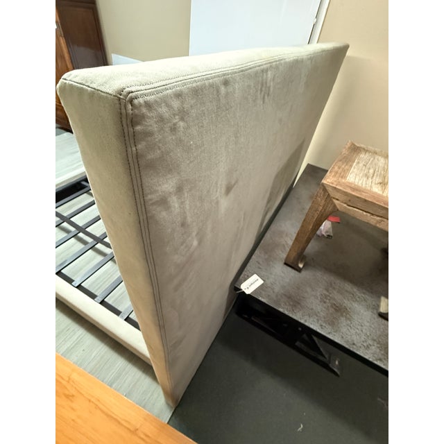 California King Restoration Hardware Linen Bed Frame For Sale - Image 12 of 12