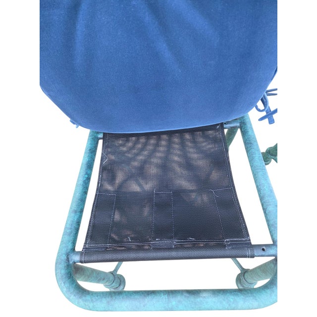 2 Vintage Pompeii Babylon Designer Side Chairs Twisted Aluminum Faux Verdigris For Sale - Image 14 of 14