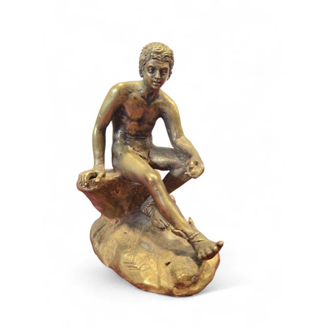 19th Century Grand Tour Bronze of Hermes Seated on a Rock For Sale - Image 3 of 9