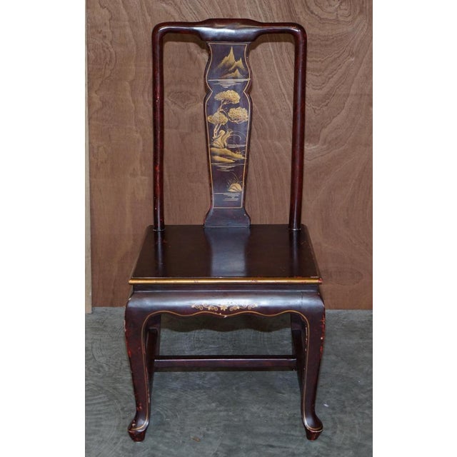 Lovely highly decorative chinese chinoiserie hand painted occasional chair a very well made good looking and decorative...