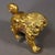 Gold Antique Gilt Bronze Guardian Lion – 3.1" Foo Dog Statue With Verdigris Patina For Sale - Image 8 of 9
