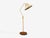 1940s Swedish Modern, Floor Lamp, Elm, Brass, Cord, Beige Fabric For Sale - Image 4 of 12