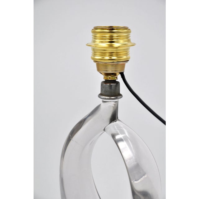 Shaped Table Lamp in Clear Glass For Sale - Image 5 of 7