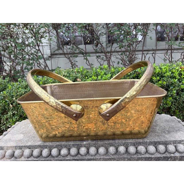 1960s 1960s Hollywood Regency Brass Basket For Sale - Image 5 of 10
