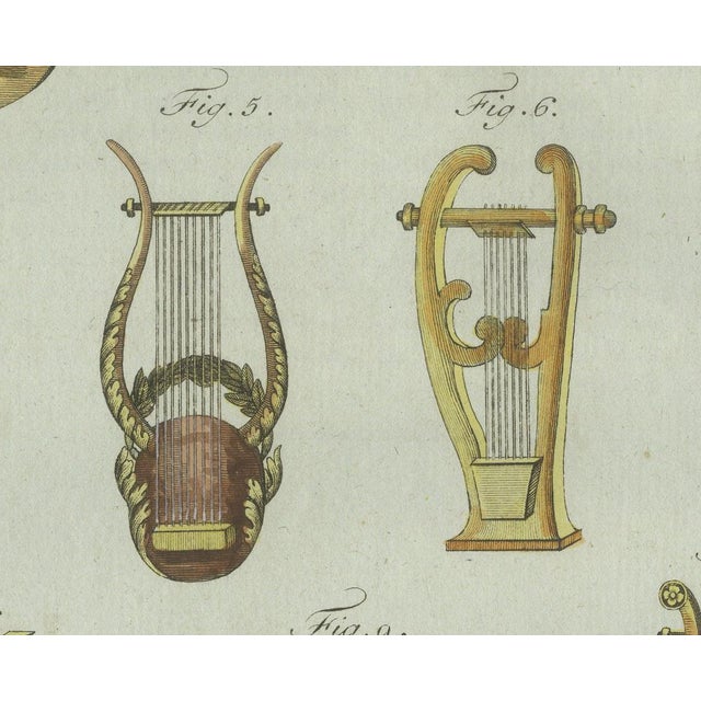 Bertuch, Ancient Greek and Roman Lyres, 1802, Engraving For Sale - Image 6 of 11