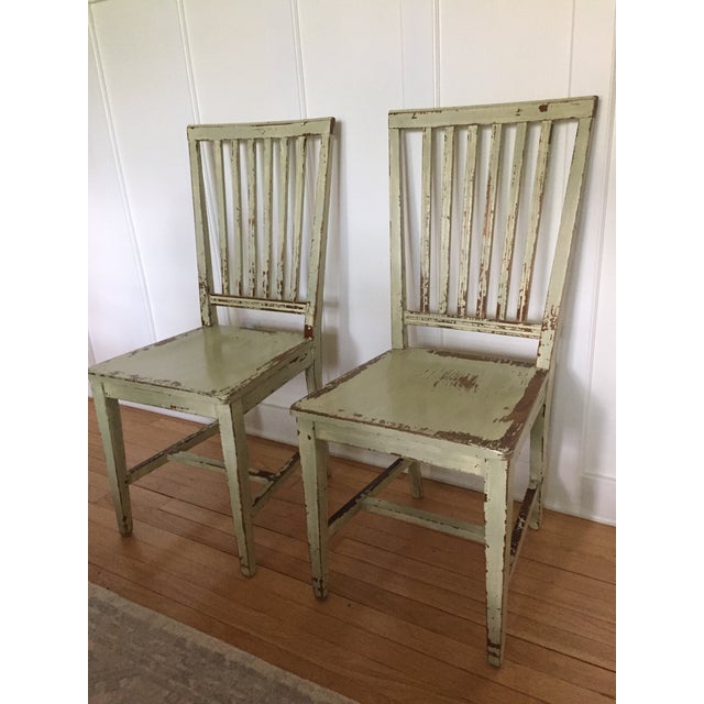 Modern Crate & Barrel ”Village” Green Dining Chairs a Pair Chairish