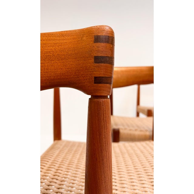 Mid-Century Modern Vintage Papercord Chairs by H. Klein for Bramin, 1960s, Set of 4 For Sale - Image 3 of 18