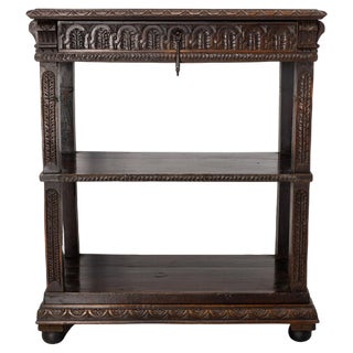 Vintage Console Table in Oak, 1890 For Sale