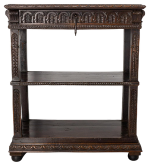 Vintage Console Table in Oak, 1890