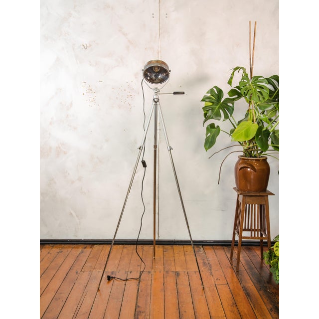 Vintage Automotive Floor Lamp, 1950s, in Worn conditions. Designed 1950 to 1959 This piece is attributed to the mentioned...