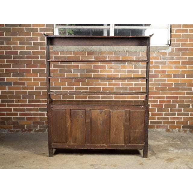 English Georgian Period 18th Century Oak Dresser with Shelves, Drawers and Doors For Sale - Image 10 of 12