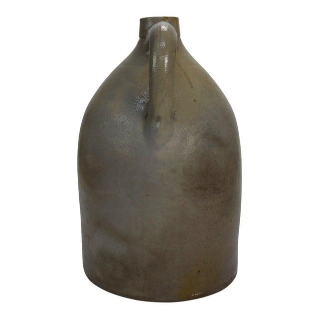 Blue West Troy Pottery Salt Glazed Stoneware Jug With Bird Signed C1870 For Sale - Image 8 of 12