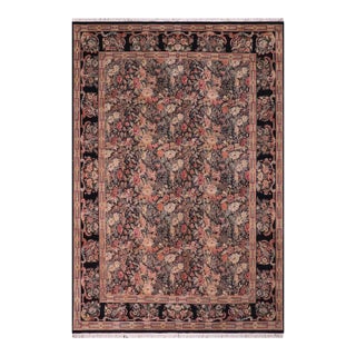 1990's Abusson Pak-Persian Black/Black Wool Rug - 10'1'' X 13'7'' For Sale