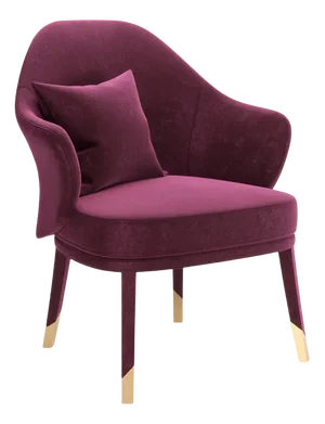 Bhutan Bordeaux Velvet Armchair by Javier Gomez