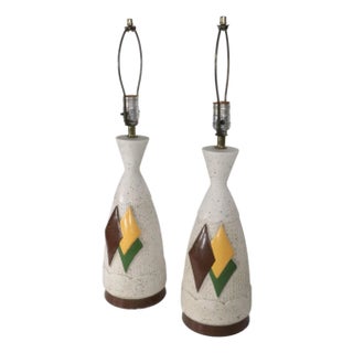 Pair of Mid Century Ceramic Table Lamps For Sale