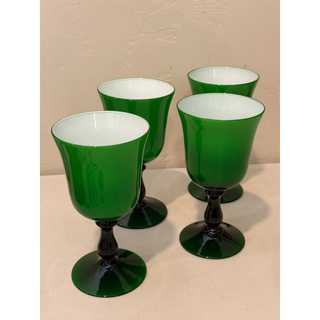 Mid 20th Century Mid-Century Modern Carlo Moretti Murano Cased Glass Wine Goblets - Set of 4 For Sale - Image 9 of 12