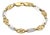 Mid 20th Century Bar & Stirrup 18k Two Tone Gold Link Bracelet For Sale