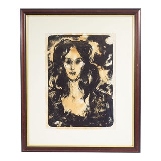 “Woman” Mixed Media Abstract Print Signed by Joan Farrar For Sale