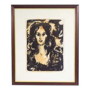 “Woman” Mixed Media Abstract Print Signed by Joan Farrar