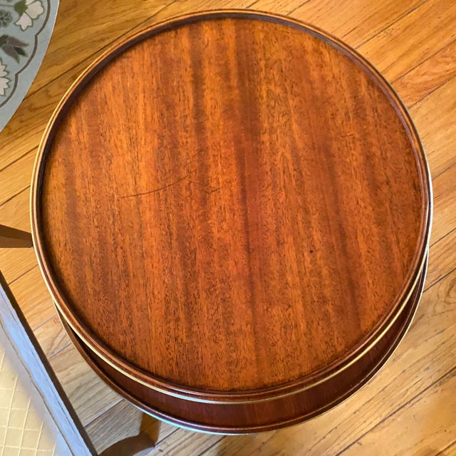 Round Tier Three Leg Regency Salon Table With Gold Claw Feet and Gold Accent For Sale - Image 14 of 18