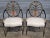 Store Item: Pair of KARGES Hepplewhite Plum Arm Chairs Ebonized, Carved Hand Painted Leather Fabric Description: Inspired...
