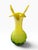Mid-Century Modern Vintage Green & Yellow Jack-in-the-Pulpit Glass Vase, Made in China For Sale - Image 3 of 8