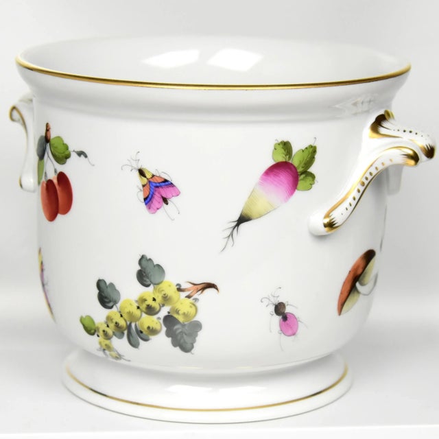 Entirely Hand Painted, Large Vintage Herend Cachepots,/Bottle Coolers, a Pair For Sale - Image 10 of 12
