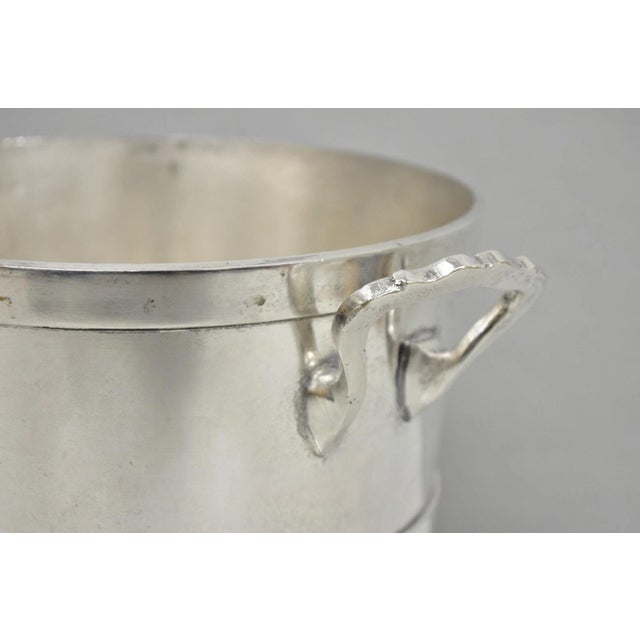 Vintage Mid Century Modern Nickel Silver Plated "Room Service" Champagne Bucket For Sale - Image 9 of 15