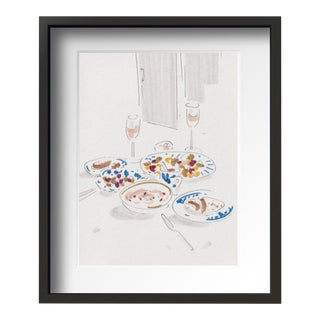 "Daily Still Life 1 " Contemporary Still Life Drawing With Frame By Tang Wen Ching