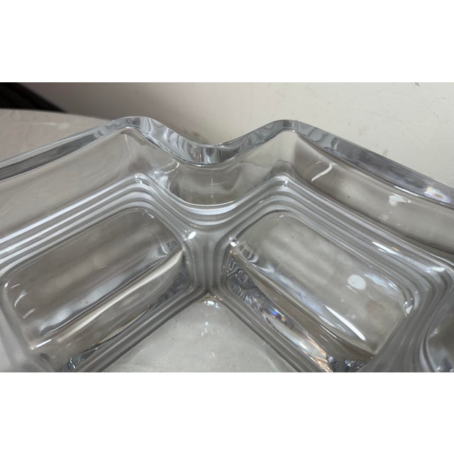 Large Daum Art Deco Clear and Frosted Crystal Centerpiece Bowl Sculpture MCM For Sale - Image 15 of 17