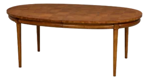 1960s Parque 68”-104” Walnut and Burl Oval Dining Table