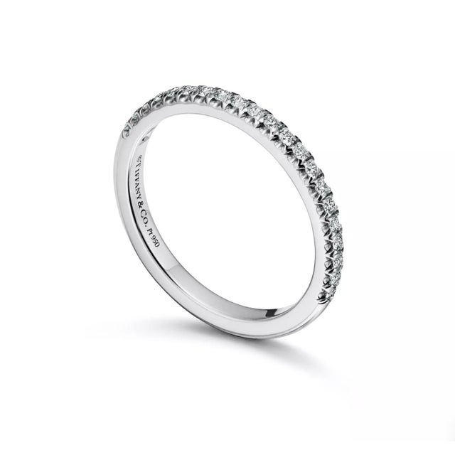 Tiffany and Co. Tiffany & Co. Soleste 0.17 CTTW Diamond Band, Platinum, Size 6 For Sale - Image 4 of 10