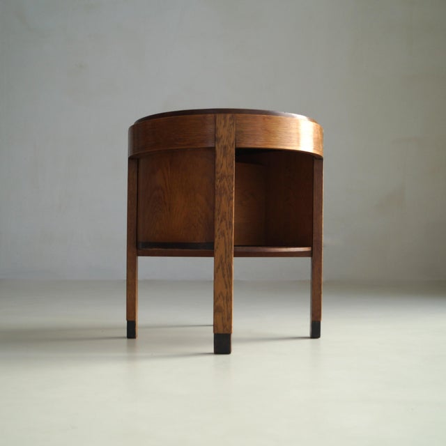 Dutch Art Deco Oak Accent Table with Storage, 1920s For Sale - Image 12 of 18