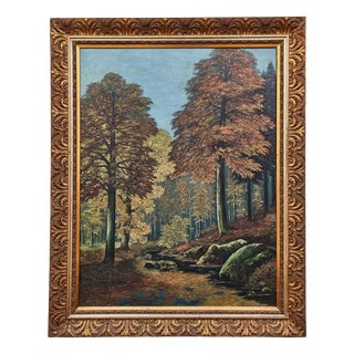 Dutch School, Forest Landscape with a Stream, Oil on Canvas For Sale