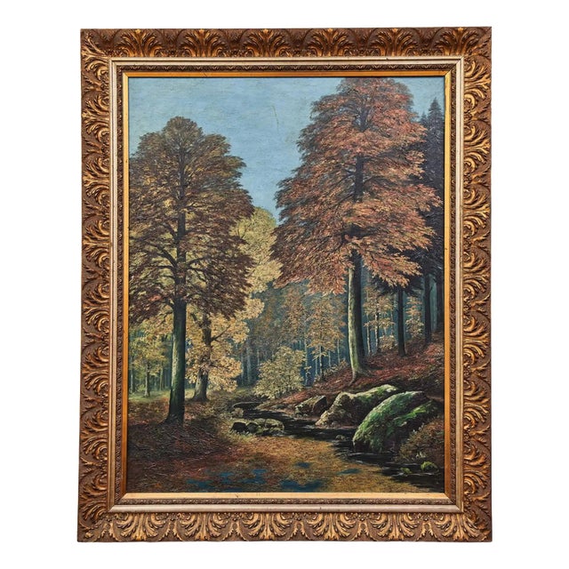 Dutch School, Forest Landscape with a Stream, Oil on Canvas For Sale