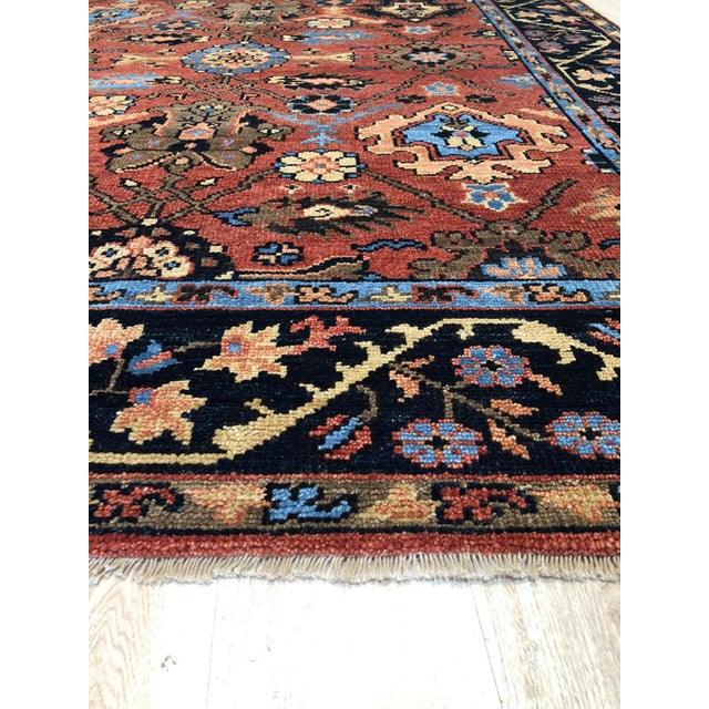 2020s 7'7"x9'11" Elegant Rust Floral Traditional Hand Knotted Wool Carpet Rug For Sale - Image 5 of 6