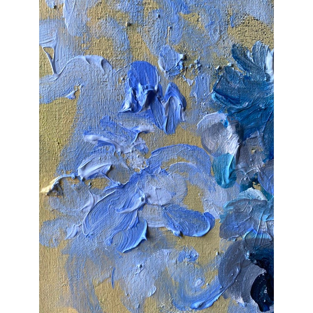 Original-Jardin d'Hiver-Cloud Dahlias in Blue-Shizico Yi-British Awarded Artist-Impasto on Canvas For Sale - Image 4 of 17