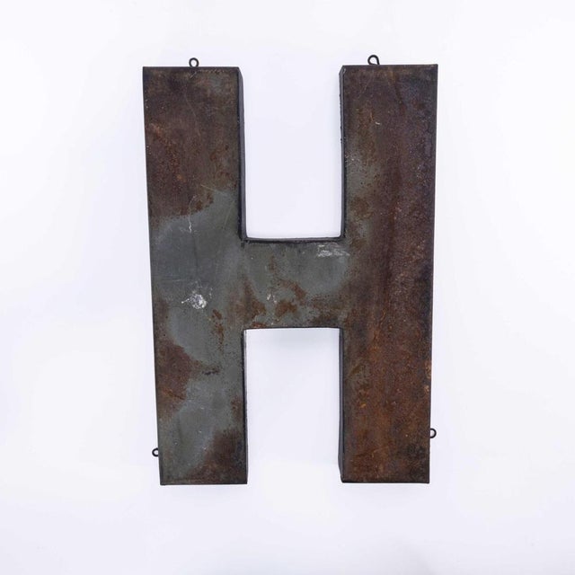 Vintage French Zinc Letter, 1950s For Sale - Image 4 of 4