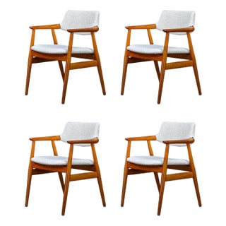 Mid-Century Teak GM11 Dining Chairs Model by Svend Åge Eriksen for Glostrup, 1960s, Set of 4 For Sale